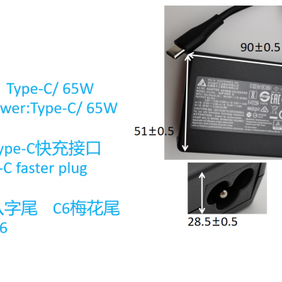 Deltą65W PD type-CԴADP-65KE USB 3.0 DC plug