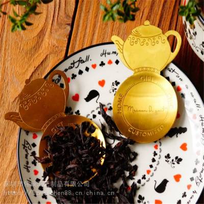 复古不锈钢茶壶造型茶叶勺茶托金属咖啡勺