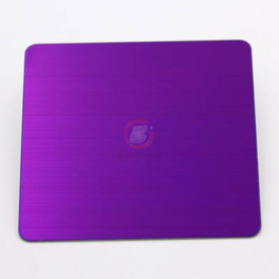 高比304不锈钢镜面紫红KTV装饰板 电镀紫罗兰拉丝不锈钢板