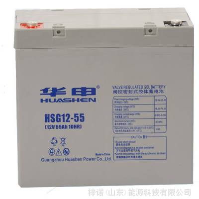 华申蓄电池铅酸免维护HSG12-55阀控式12V55AH UPS/EPS电源直流屏