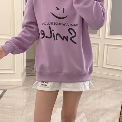 女装跑量单品 尚美主义秋 简约舒适印花卫衣 折扣店实穿实卖女装货源