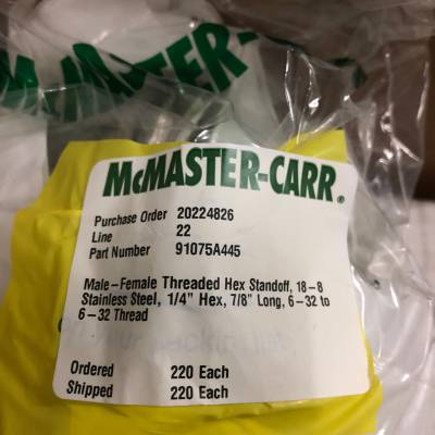 维克托优势供应美国MCMASTER-CARR 六角螺柱 9107***445