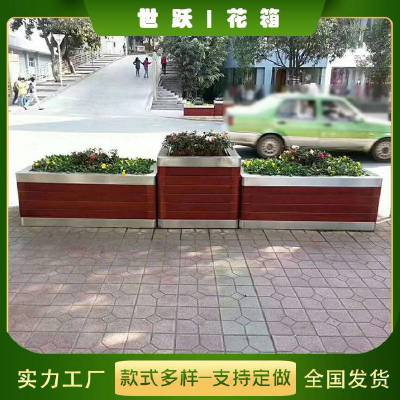 绿植户外花箱不锈钢景观花槽种植箱方形圆形花槽学校小区物业广场定制