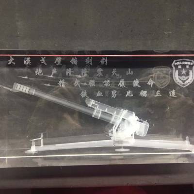 陕西水晶礼品定做 展馆开业水晶纪念品 建筑内雕水晶工艺品