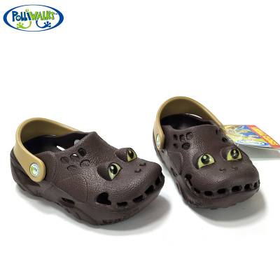 2020新款Polliwalks童鞋卡通可爱儿童洞洞鞋时尚防滑耐磨宝宝拖鞋厚底青蛙凉鞋夏