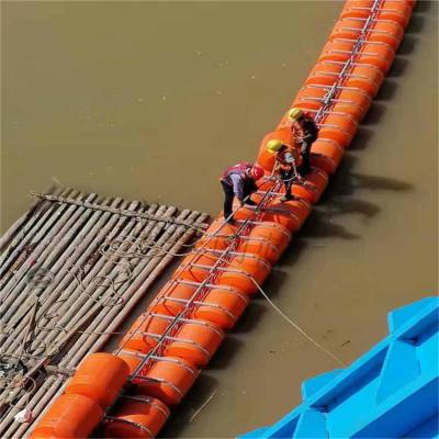 创蓝滚塑制作河道拦污排 水面垃圾拦截浮体 船只警示塑料浮筒