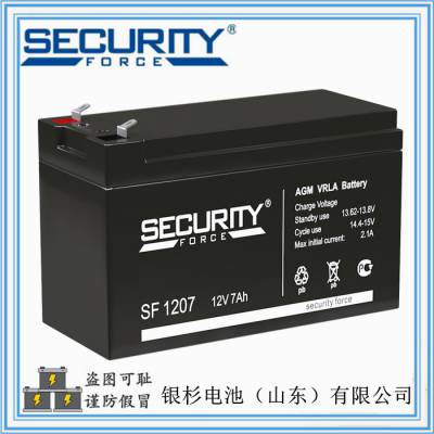 原装Security Force蓄电池SF1207消防门禁 安全系统用12V-7AH铅酸电池