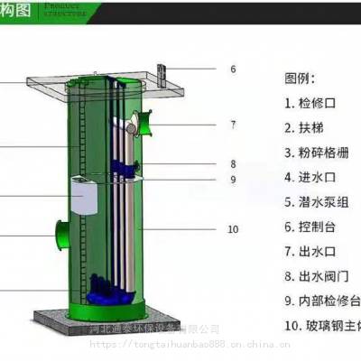 通泰 智能一体化预制泵站 玻璃钢筒体 轴流泵 加工定制