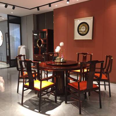 1.3米如园餐桌阔叶黄檀新中式家具黑酸枝新中式家具厂家直销