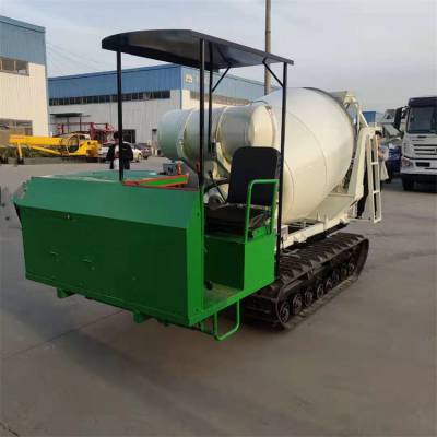 成德履带自制新型移动式自上料搅拌车 混凝土搅拌柴油液压工程车