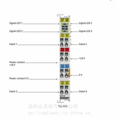 倍福EL1114|EtherCAT端子，4通道数字输入，24 V DC，10µs，2-/3线连接