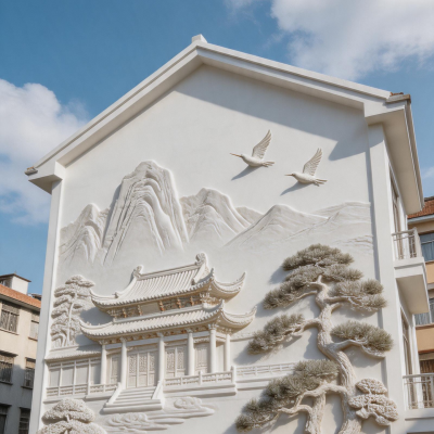 浮雕立体画 浮雕厂家定制雕塑 浮雕山水画 玄关画 别墅挑高背景墙
