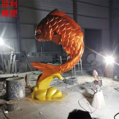 内蒙古定价城堡鲤鱼铜雕形式 美陈铜雕 环境景观鲤鱼铜雕制作
