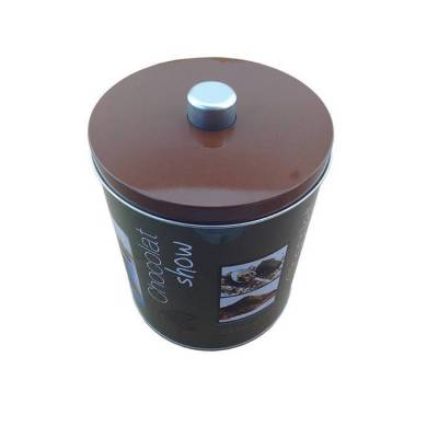 圆形咖啡铁罐 带马口铁球头礼品铁罐 咖啡设计主题现有设计马口铁包装罐
