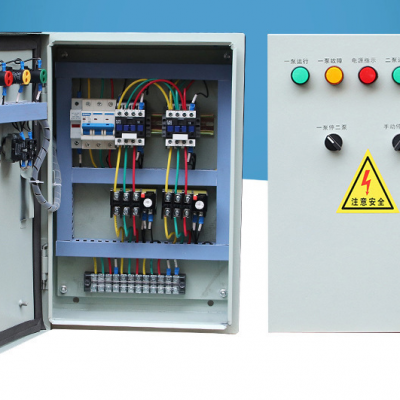 智能水泵控制器 自动排污一主一备水泵控制箱直接启动4KW