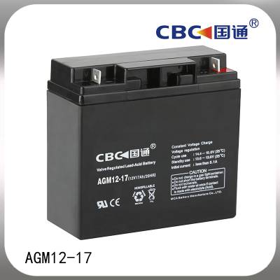 CBC国通蓄电池AGM12-17不间断UPS电源12V17AH紧急备用电池