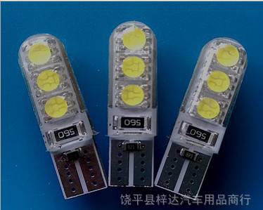 LED汽车灯 T10-5050-6SMD示宽灯 360°发光 解码 滴胶高位刹车灯