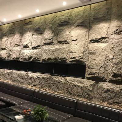 轻质PU石皮蘑菇石聚氨酯材质文化石仿真人造石电视沙发背景墙外墙