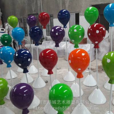 玻璃钢仿真彩绘热气球雕塑 广州商场广场活动玻璃钢雕塑