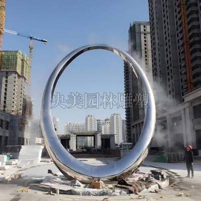 圆环形雕塑的设计理念-不锈钢景观圆环雕塑