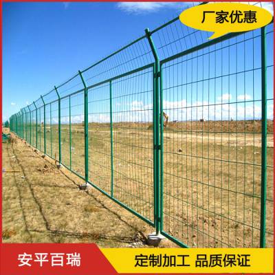 百瑞批发草绿色高速公路框架护栏网 铁丝园林防护网 圈地框架围栏网厂家直销