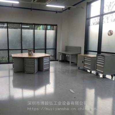 博毅弘重型钢板六工位六边钳工台学校组合式实训铆接六角工作台