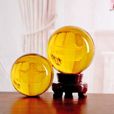 20公分水晶球装修摄影拍照道具开业玻璃水晶球纪念品订购