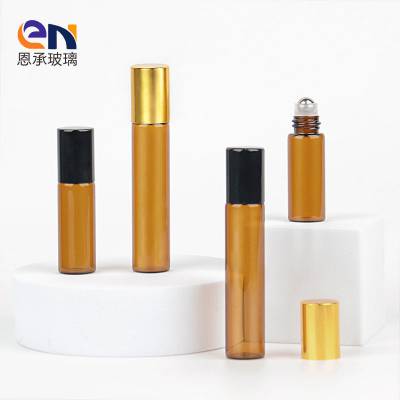 滚珠精油瓶棕色玻璃走珠瓶3ml5ml10ml棕色避光香水按摩油风油精眼霜分装小瓶拉管瓶管制瓶