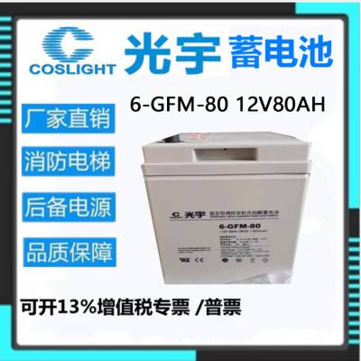 光宇蓄电池6-GFM-80 12V80AH 储能太阳能照明电力设备监控船舶