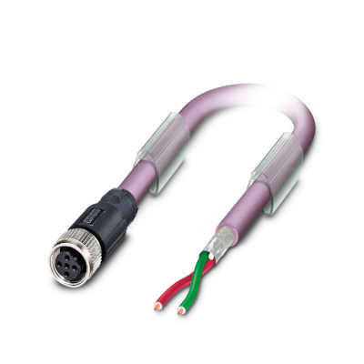 1507308总线系统电缆SAC-2P- 5.0-910/M12FSB 无卤素净化紫色屏蔽