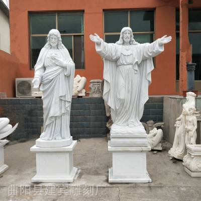 汉白玉耶稣石雕圣母雕像基督教堂人物雕塑厂家