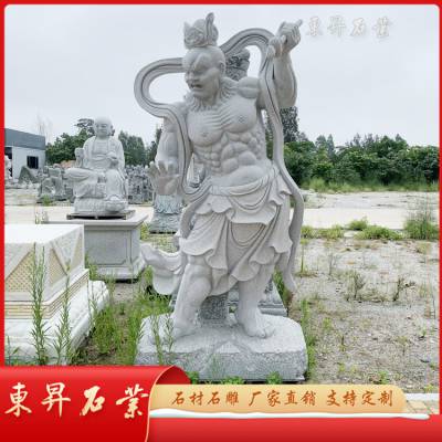 石雕哼哈二将 寺庙大门护法门神 造型生动 佛像定制