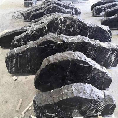 黑山石加工厂家电话 野山石加工基地 良好园林承接黑山石加工制作