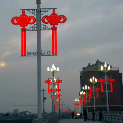 芯鹏达LED桥梁道路8米路灯杆古典单个发光中国结灯XPD-ZGJ02