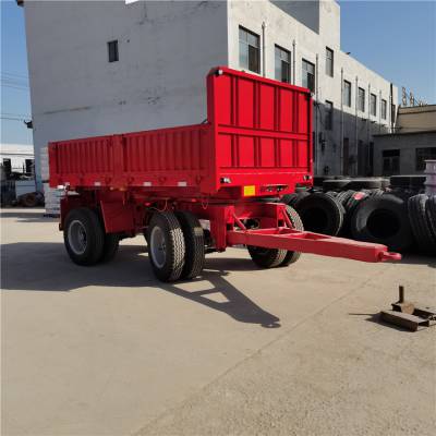 小型2桥平板半挂车 鸿盛业骏HD694TDP 全新低台面凹芯梁轮胎不外露半挂车