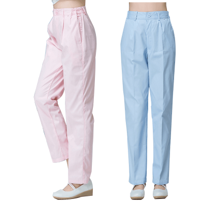 医院护士裤白色粉色蓝色工作裤 男女护士西裤护士裤长裤松紧腰