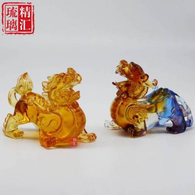 小号琉璃貔貅摆件 琉璃汽车摆件工艺品 广州琉璃***工艺品批发 上海北京琉璃礼品定制 古法琉璃工厂