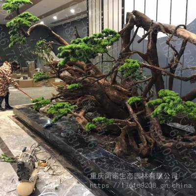 重庆生态餐厅造景重庆餐厅假植物设计布置广安达州餐厅布置泸州内江酒店植物布置贵州仿真植物布置