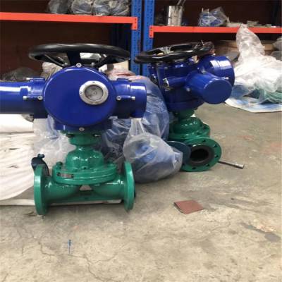 电动衬胶法兰隔膜阀 电动隔膜阀 G941J-10P DN125不锈钢电动直通式隔膜阀 G41J电动隔膜阀