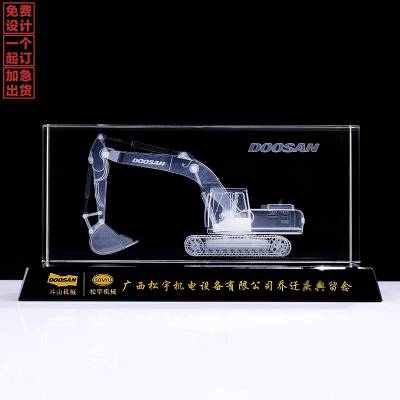 设计水晶挖机汽车机械产品模型定制会议纪念品