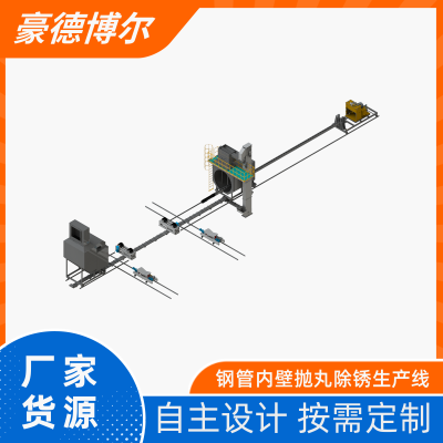 钢管内壁抛丸除锈生产线 钢管内壁除锈机 钢管抛丸机