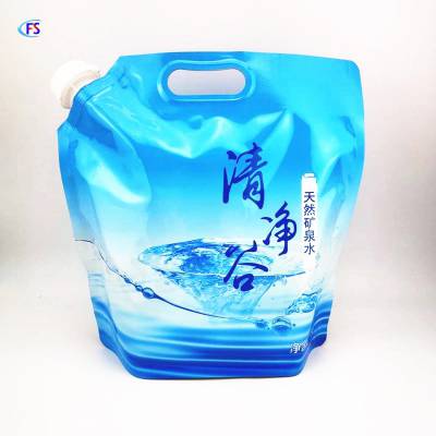 5L饮用水自立包装袋。消毒液，洗手液吸嘴直立包装袋