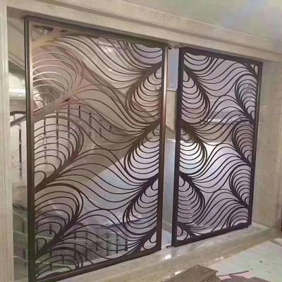 现代铁艺屏风入户玄关柜上装饰餐客厅洗漱台卫生间轻奢镂空半隔断
