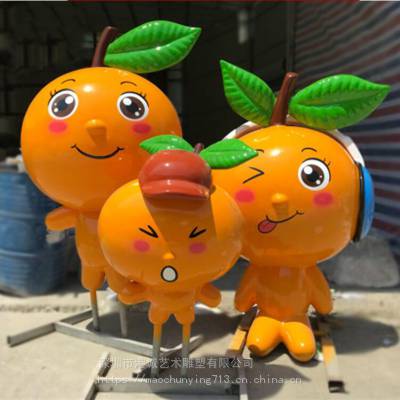 阳朔玻璃钢金桔雕塑乡村文旅吉祥物橘子柑橘蜜桔雕塑