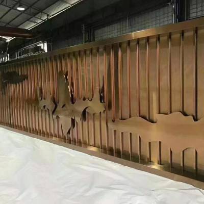铝板雕刻镂空屏风广州屏风生产厂家  镂空不锈钢屏风隔断仿古铜拉丝屏风
