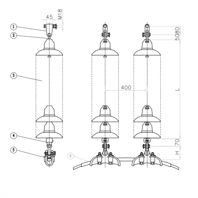 dxd2导线双联悬垂绝缘子串