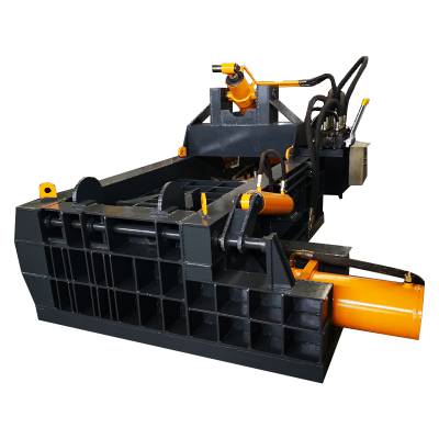 卧式钢板铁皮压扁机 刨花油漆桶压块机 冲压边角料压力机