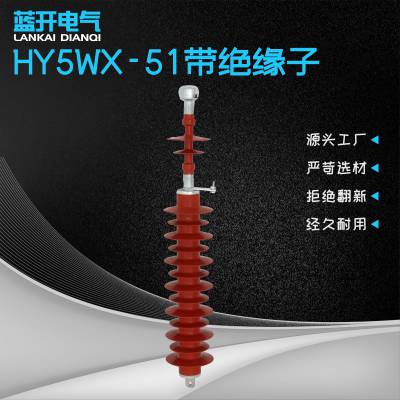 避雷器带绝缘子 HY5WX-51/134带绝缘子 线路高压避雷器35KV