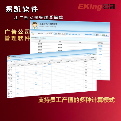 易凯广告接单管理软件，员工绩效管理，自动统计账单-普及版9.30