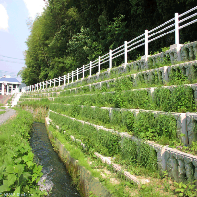 同华建材预制挡土墙护岸 混凝土砌块景观工程 阶梯式护坡